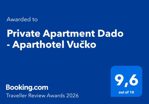 a blue sign that reads private appointment dialog app battlefieldideo at Private Apartment Dado - Aparthotel Vučko in Jahorina
