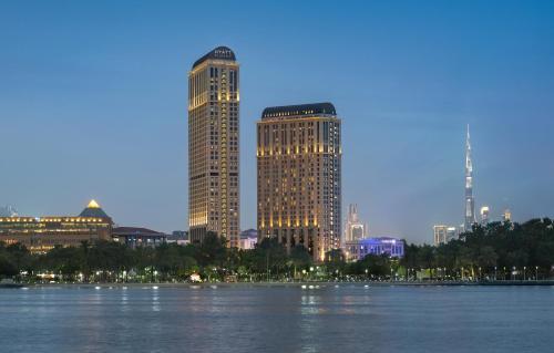 a view of a city skyline with tall buildings at Hyatt Regency Dubai Creek Heights in Dubai