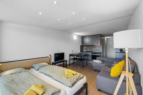 Studio avec balcon & vue dégagée, Anzère centre