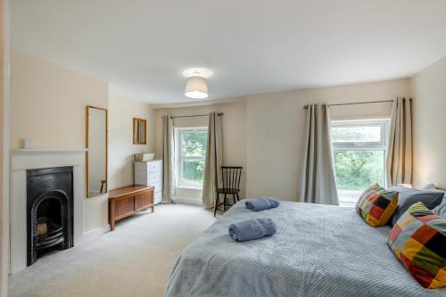 a bedroom with a bed and a fireplace at 2 Bed in Reedham oc-c31116 in Haddiscoe
