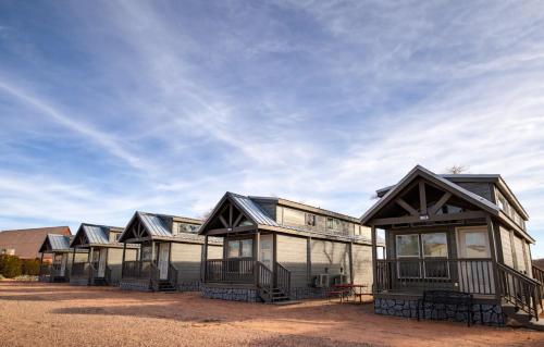 a row of houses in a row at Page Lake Powell Campground - Tiny Home King Room in Page