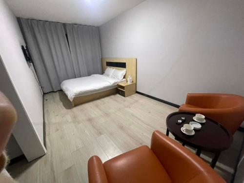 Vuode tai vuoteita majoituspaikassa Sod hotel
