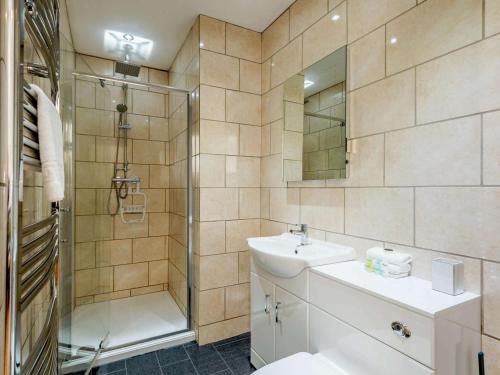 a bathroom with a sink and a shower at 2 Bed in Louth oc-86797 in Louth