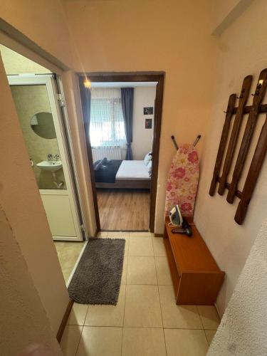a view of a hallway with a room with a bedroom at Berta Gardens 1 in Sandanski