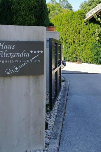a sign on the side of a building next to a road at Apartment mit Balkon by Interhome in Gorje