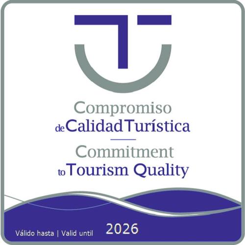 a logo for the committee called cubed tucson committee commitment to tourism quality at Erbania Heritage, naturally in Puerto del Rosario