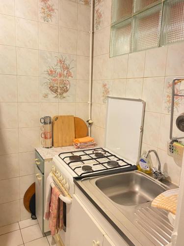 Apparemment cozy في بانتين: مطبخ مع موقد ومغسلة