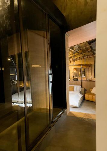 a view of a bedroom with a bed in a room at Cuna 58 in Barranquilla