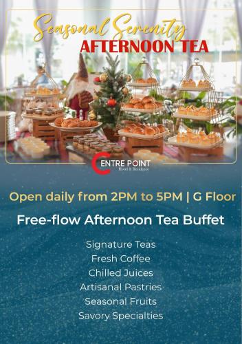 a flyer for an open daily from to food at Centre Point Da Nang City Hotel - Afternoon Tea Inclusive in Danang