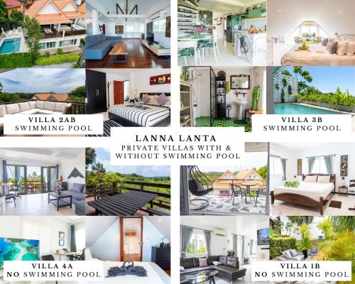 a collage of photos of a house at Lanna Lanta in Phra Ae beach