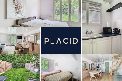 a collage of photos of a kitchen and living room at Le jardin de Gavrelle, Maison 4 lits, Wifi, jardin in Gavrelle