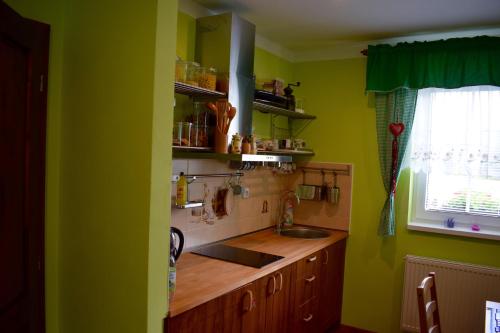 Kuchyň nebo kuchyňský kout v ubytování Apartmány pod sjezdovkou