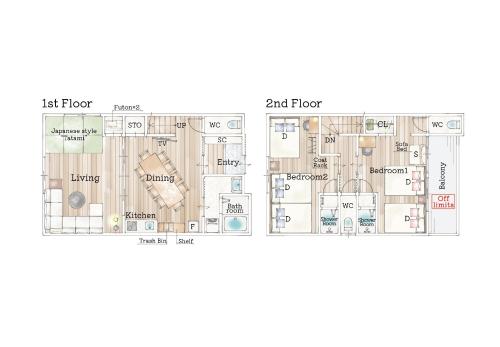 YAHIRO Base, 6m walk Yahiro Sta 94m2 2LDK Villa,3 Baths