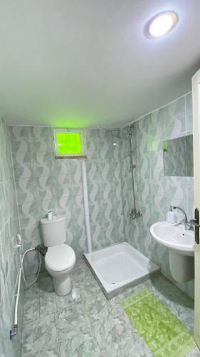a bathroom with a toilet and a sink at W3 property in Kerak