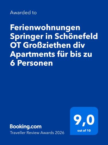 a screenshot of a cell phone with the text remembered to reinventionpler in sch at Ferienwohnungen Springer in Schönefeld OT Großziethen div Apartments für bis zu 6 Personen in Schönefeld