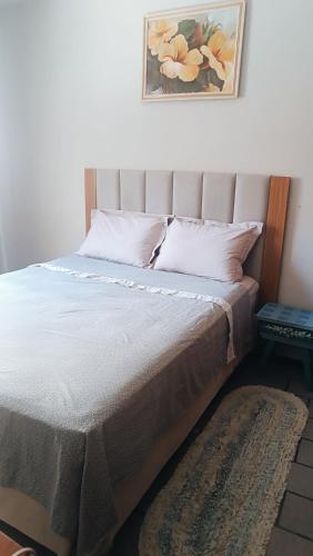 a bedroom with a bed with a picture on the wall at Casa - BC in Balneário Camboriú