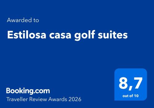a blue screen with the text emailed to estella casa golf suites at Estilosa casa golf suites in Gorraiz