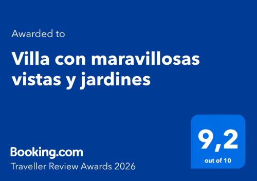 Villa con maravillosas vistas y jardines