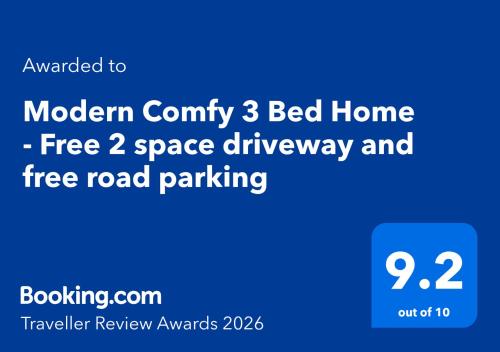 a screenshot of the modem county bed home free space driveway and free road at Modern Comfy 3 Bed Home - Free 2 space driveway - Free road parking - Free Netflix in Derby