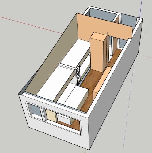 a drawing of a small house at Ansgar Summerhotel in Kristiansand