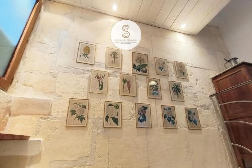 a wall with pictures of animals on it at Les Alys Arles Centre in Arles