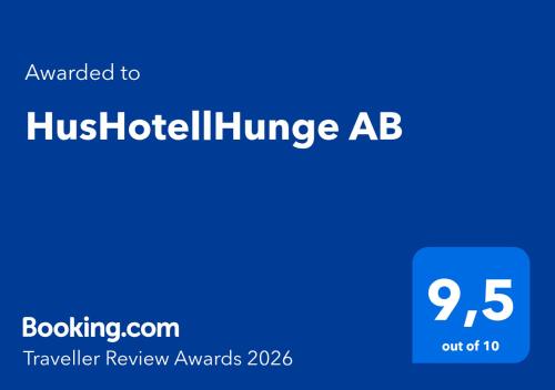 a blue sign with the words houstonhoffurance ab at HusHotellHunge AB in Bräcke