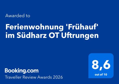 Gallery image of Ferienwohnung 'Frühauf' im Südharz OT Uftrungen in Uftrungen