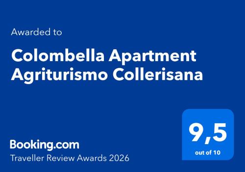 a blue rectangle with the words colombia appointmentiritimina coliseum at Colombella Apartment Agriturismo Collerisana in Spoleto