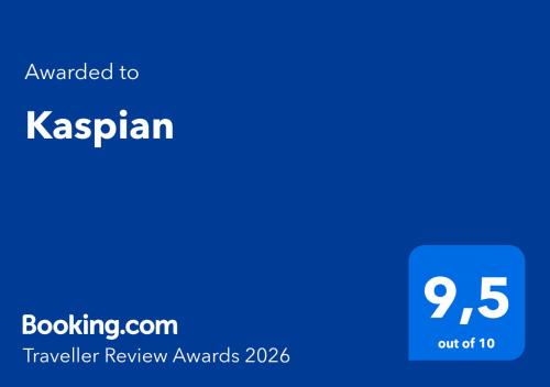 Certifikat, nagrada, znak ali drug dokument, ki je prikazan v nastanitvi Kaspian