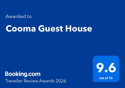 a screenshot of a guest house with the textouched to corona guest house at Cooma Guest House in Cooma