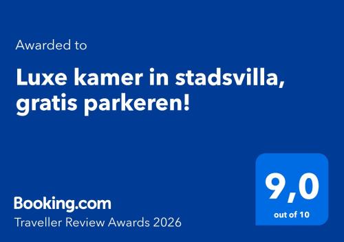 a blue sign with the words live learner in stellaariusariusaris parameter at Luxe kamer in stadsvilla, gratis parkeren! in Apeldoorn