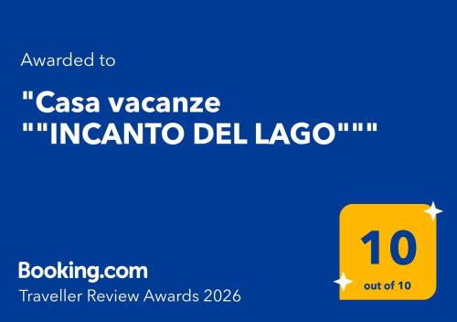 a yellow rectangle with the words caega vazquez incanta del lagco at Casa vacanze "INCANTO DEL LAGO" in Corna