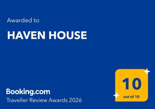 Certificat, premi, rètol o un altre document de HAVEN HOUSE
