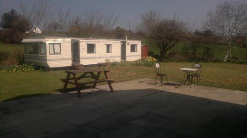 A porch or other outdoor area at Caravan by Sea