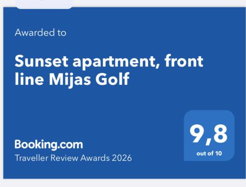 a screenshot of a sunset appointment from line miles golf at Sunset apartment, front line Mijas Golf in Mijas