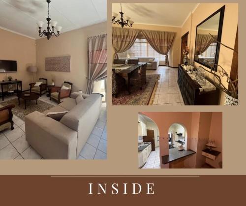 a collage of a living room and an inside at Bowden Guesthouse in Lime Acres