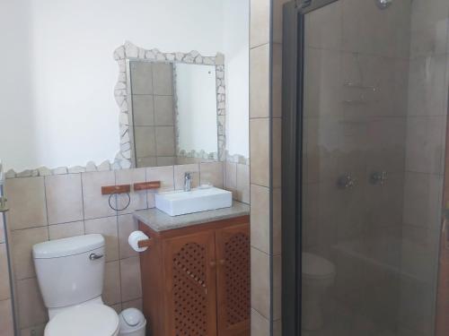 a bathroom with a toilet and a sink and a shower at Crayfish Inn no.8 in Ramsgate