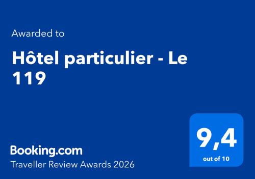 a blue sign with the words hotel participant ls at Hôtel particulier - Le 119 in Valenciennes