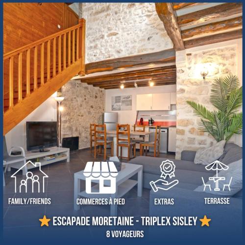 Triplex atypique- Cour intérieure- Commerces à pied