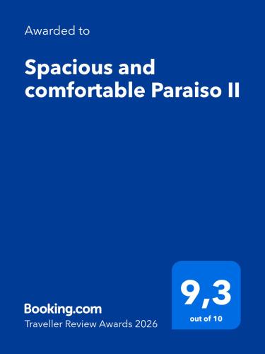 a screenshot of a cell phone with the words spontaneous and comfortable paradise at Spacious and comfortable Paraiso II in Playa Paraiso