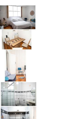 a collage of four pictures of a room at Apto Centro do Rio - Cinelândia - Consulado Americano - Vivo Rio - 1 min Metrô in Rio de Janeiro