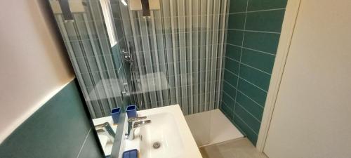 a bathroom with a sink and a shower at Il Palazzetto in Velletri