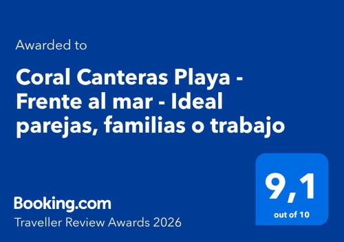 Coral Canteras Playa - Frente al mar - Ideal parejas, familias o trabajo