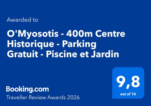 a screenshot of a phone screen with the wordsuggage centreborghometric parking at O'Myosotis - 400m Centre Historique - Parking Gratuit - Piscine et Jardin in Sarlat-la-Canéda
