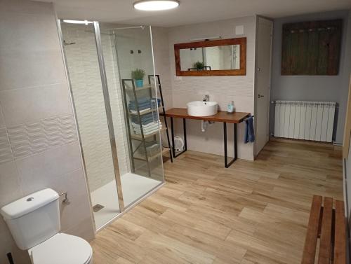 a bathroom with a toilet and a sink at Casona MilaWen in Potes