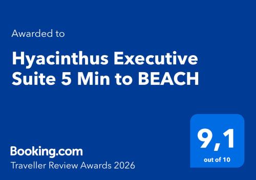 Hyacinthus Executive Suite 5 Min to BEACH