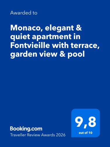 Monaco Fontvieille elegant apt - Luxury Terrace & Pool - Garden View photo 28
