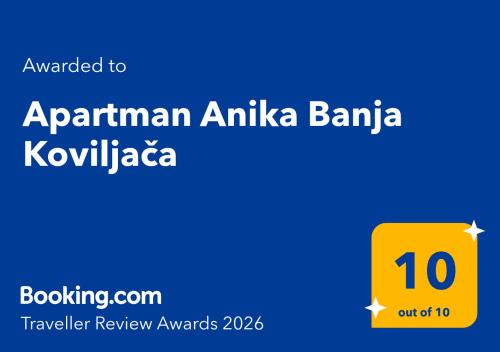 a yellow square with the words akrumian amiya bangla on it at Apartman Anika Banja Koviljača in Banja Koviljača