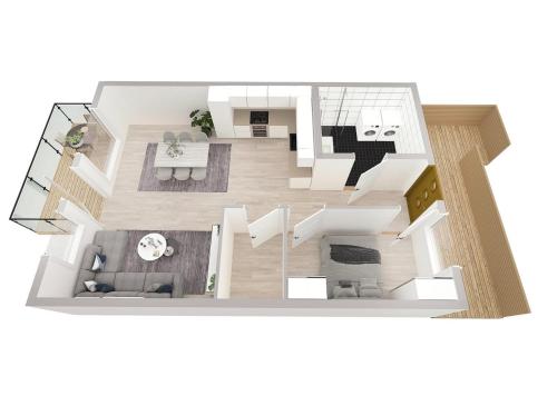 a rendering of a floor plan of a house at Experience Senja in Senja