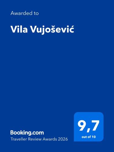 a screenshot of a cell phone with the text awarded to va virusvisor at Vila Vujošević in Utjeha
